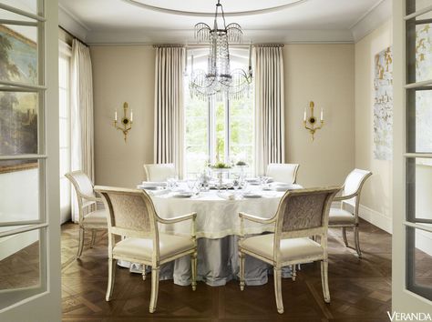 HOUSE TOUR: A Couple Builds Their Dream French Château... In California Wood French Doors, Internal French Doors, Dining Room French, French Wallpaper, Double Doors Interior, Doors Modern, Neoclassical Interior, Interior Design Elements, French Doors Interior