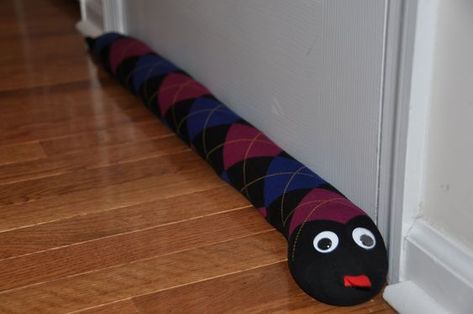 30 DIY Door Draft Stoppers - How to Make a Door Snake Draft Stopper Diy, Draft Snake, Door Snake, Draft Blocker, Door Draft Stopper, Make A Door, Door Draught Stopper, Door Draft, Draft Stopper