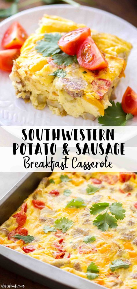 Potato Egg Casserole, Brunch Egg Dishes, Potato And Sausage, Casserole With Sausage, Easy Egg Casserole, Sausage Breakfast Casserole, Casserole Breakfast, Sausage And Potatoes, Sausage Peppers