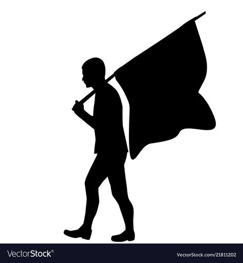 Holding A Flag Pose Reference, Silhouette Of A Man, Flag Template, Meaningful Artwork, Shadow Pictures, Flag Vector, Art References, Flag Design, Print Stickers