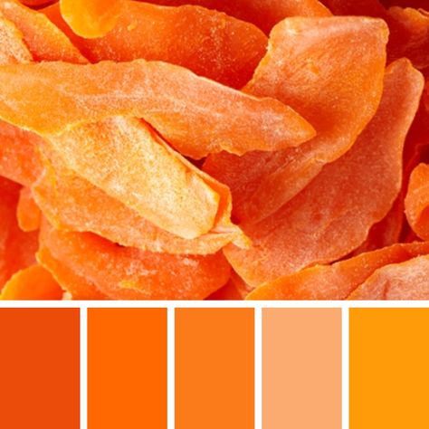 Blood Orange Color Palette, Mango Color Palette, Mango Slices, Fruit Bats, Mango Color, Palette Challenge, Dried Mango, Food Inspired, Orange Color Palettes