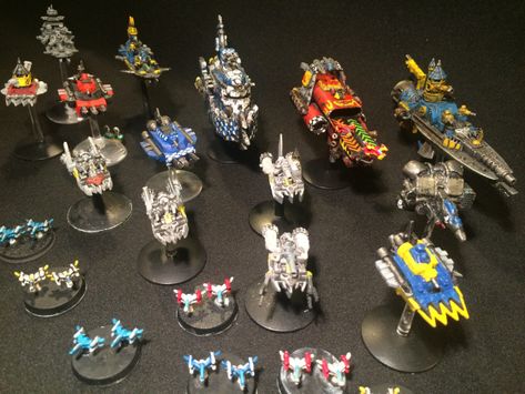 Battle Fleet Gothic Scratch built Ork Fleet | vongutenboom Battle Fleet, Battlefleet Gothic, Miniature Terrain, Space Fleet, Starship Concept, Up Date, Geek Crafts, Sci Fi Ships, Spaceship Concept