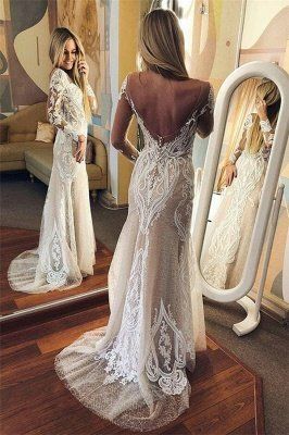 Open Back Wedding Dresses, How To Dress For A Wedding, Open Back Wedding, Dresses Luxury, Open Back Wedding Dress, Tulle Sleeves, Back Wedding Dress, Lace Long Sleeve, Free Coupons