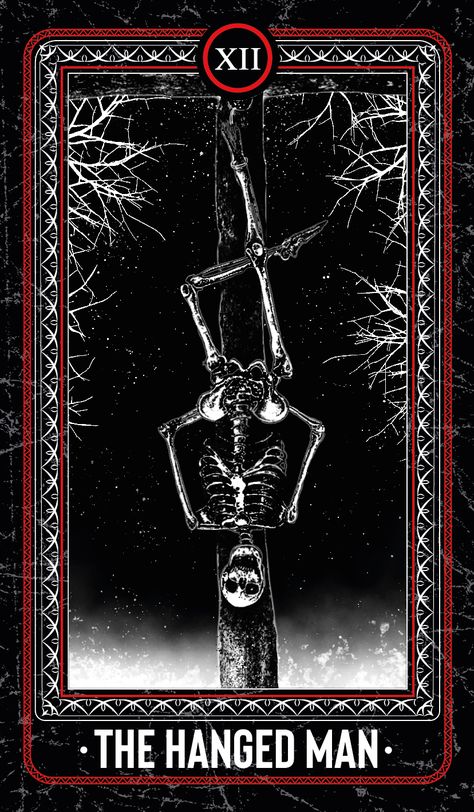 The Hanged Man Wallpaper, Tarot Card Hanged Man, The Bones Arcana Tarot, The Hanged One Tarot, Dark Tarot Cards, Tarot The Hanged Man, Tarot Card Back, Tarot Card Artwork, Tarot Cards Art Illustration