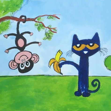 Pete The Cat Icons, Pete The Cat Pfp, Pete The Cat Wallpaper Phone, Pete The Cat Wallpaper Pc, Pete The Cat Painting, Colorful Pfps, Pete The Cat With Guitar, Pete The Cat On Skateboard, Pet The Cat