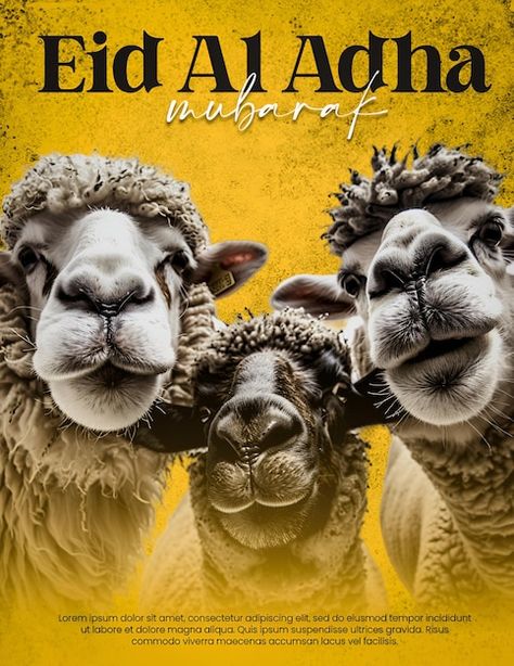 Eid Al Adha Poster, Sheep Background, Eid Al Adha Wishes, Eid Al Adha Greetings, Happy Eid Al Adha, Poster Template Design, Banner Designs, Logo Psd, Technology Icon