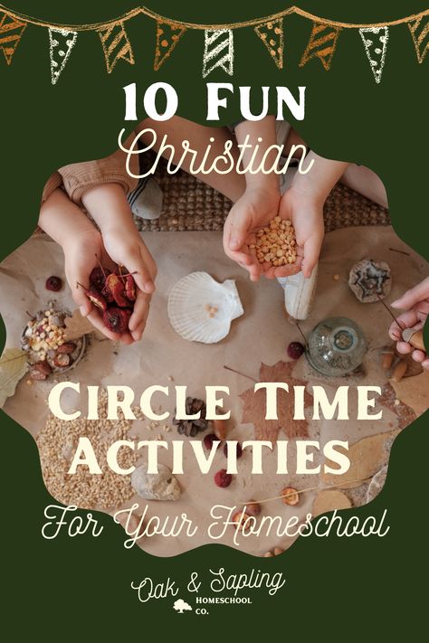 Circle time is such a precious part of your homeschooling journey! Here, we give you 10 easy ideas to point your little one to Christ and fill up their little tanks during this special time together! Christian Preschool Circle Time, Homeschool Circle Time, Oak Sapling, Oreo Moon Phases, Abc Bible Verses, Christian Preschool, Circle Time Activities, Christian Homeschool, Preschool Circle Time