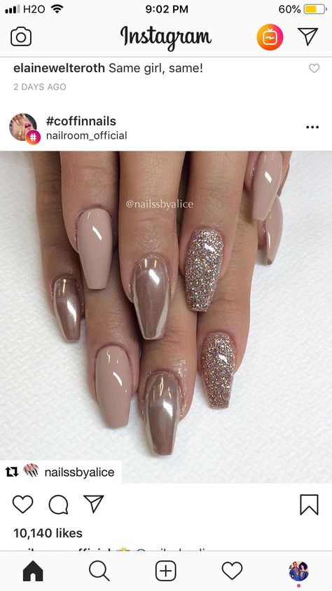 Taupe Nails Designs, Ongles Beiges, Champagne Nails, Taupe Nails, Accent Nail Designs, Vegas Nails, Boho Nails, Romantic Nails, Trendy Nail Art Designs