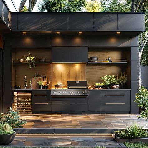 10+ Must-See Outdoor Kitchen Designs for the Modern Home • 333+ Art Images Inspirational Homes, Ceramics Vase, Inspiring Lifestyle, Modern Outdoor Kitchen, Outdoor Bbq Kitchen, Living Room Tv Unit Designs, Backyard Kitchen, Kitchen Patio, Sleek Kitchen