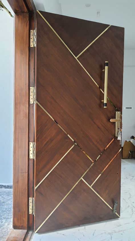 Wooden Doors Design Modern, Wooden Door Designs Entrance, Laminate Main Door Design Ideas, Main Doors Wooden Design, Home Main Door Design Entrance, Gate Design Modern Wood, Wooden Door Design Modern, Main Door Design Modern, Main Door Design Entrance Modern