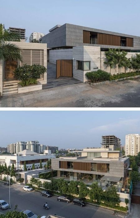 Korean Mansion Modern, Modern Korean House Exterior, Korean Mansion, Contemporary Bungalow Design, Home Tattoo Studio, Korean House Exterior, Bungalow Design Ideas, Korean Houses, Classic Modern House