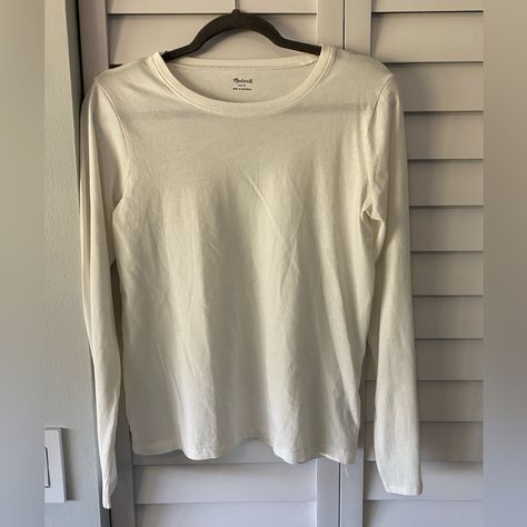 White Long-Sleeve T-Shirt, Nwt, Perfect For Layering Or Wearing By Itself. Thrift Board, Fall Shirts, White Long Sleeve, Shirt Color, Madewell, Colorful Shirts, Long Sleeve Tshirt, Layering, Long Sleeve Tees