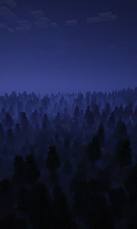 Night In The Forest, In The Forest, Night In, The Forest, At Night, The Sky, Minecraft, Trees, Forest