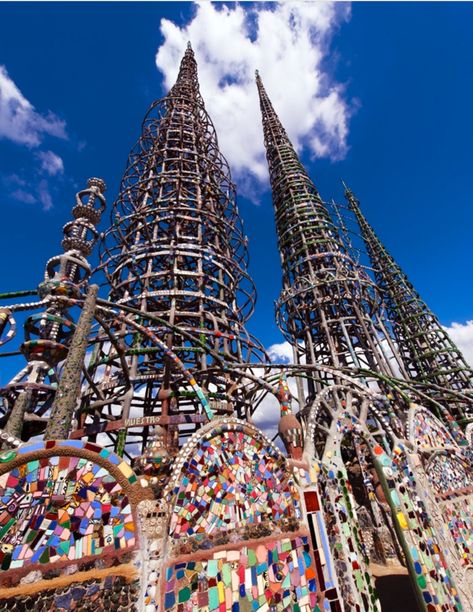 Watts Towers Watts Towers, Architectural Sculpture, Vintage Los Angeles, Murals Street Art, Historic Places, Dream Holiday, National Park Service, Venice Beach, California State