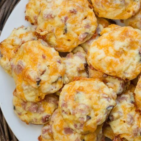 Keto Ham and Cheese Bites - Maebells Ham And Cheese Bites, Cheesy Biscuits, Keto Chocolate Chips, Recetas Keto, Pizza Bites, Cheese Bites, Keto Meal Prep, Low Carb Breakfast, Net Carbs