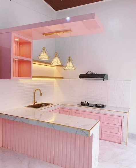 Kitchen Design Ideas 2023, Open Kitchen Cabinet, Pink Kitchen Decor, Modern Home Interior, Home Interior Design Ideas, Bakery Design Interior, Modular Kitchen Design, Perfect Paint Color, Modern Home Interior Design