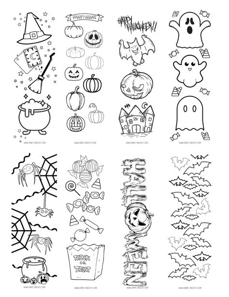 Halloween Bookmarks Free Printable, Halloween Bookmarks To Color, Printable Halloween Bookmarks, Library Friends, Coloring Bookmarks Free, Literary Activities, Pumpkin Vibes, Coloring Halloween, Halloween Bookmarks