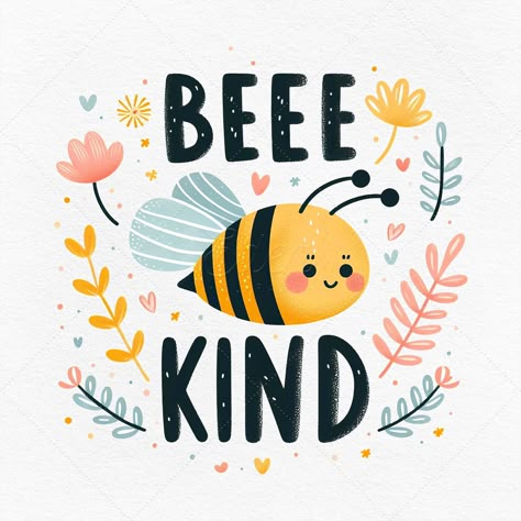 Sublimation Designs Free, Bee Classroom, Bee Printables, Bee Clipart, Bee Illustration, Gift Card Craft, Free Clipart Images, Cute Animal Clipart, Bee Kind