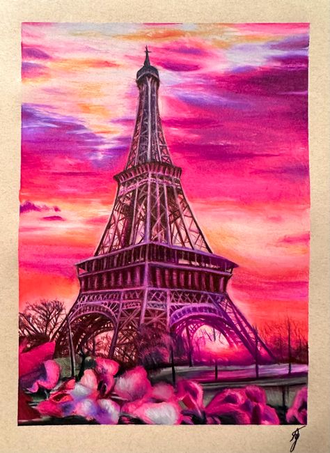 Art Colourful Scenery Drawing, Pink Scenery, Drawing Prismacolor, Drawing Scenery, Pencil Drawings For Beginners, Color Pencil Drawing, Color Pencil Art, Color Pencil, Beautiful Drawings