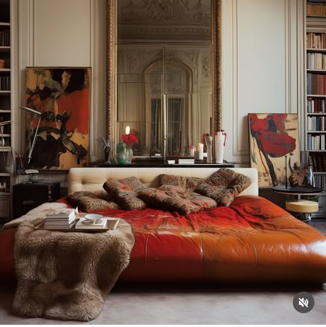 Brown Aesthetic Apartment, Mixing Patterns, Eccentric Style, Apartment In Paris, Apartment Decor Inspiration, Dream House Interior, Art Objects, Persian Rugs, Son Style