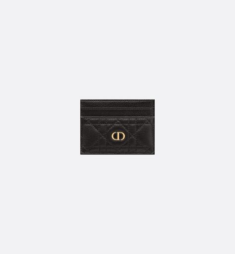 Dior Caro Five-Slot Card Holder Black Supple Cannage Calfskin | DIOR Dior Card Holder, Dior Caro, Christian Dior Fashion, Christian Dior Couture, Dior Fashion, Dior Couture, Retail Therapy, Small Leather Goods, First Names