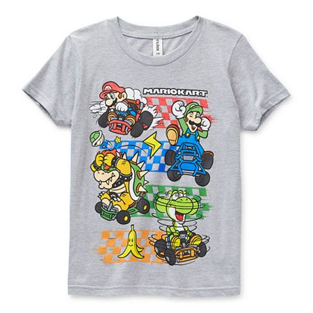 Character: Super MarioClosure Type: Pullover HeadFit: Regular FitNeckline: Crew NeckSleeve Length: Short SleeveApparel Length: 25 InchesFiber Content: 100% CottonFabric Description: KnitCare: Machine WashCountry of Origin: Imported Video Game T Shirts, Brothers Shirts, Boys Graphic Tee, Gamer T Shirt, Mario Kart, Gaming Clothes, Shirt Sale, Big Boys, Super Mario