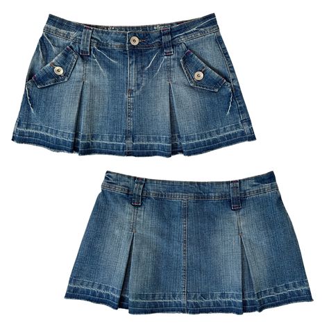 Channel your inner early 2000s icon with this ultra-flattering low rise denim pleated mini skirt. The A-line silhouette hugs your curves in all the right places, while the playful pleats add a touch of movement and fun. Made from high-quality, soft denim with a hint of stretch for comfort, this skirt is ready to take you from brunch with the besties to a night out on the town. Medium weight denim with statement Y2K distressing and flair.  Brand: Authentic Denim Material 74% cotton, 23% Polyester Low Rise Jean Skirt, Denim Skirt Pleated, Pleated Jean Skirt, Mini Denim Skirts, Denim Pleated Mini Skirt, 2000s Skirt, Jeans Mini Skirt, Mini Skirt Pleated, Pleated Denim Skirt