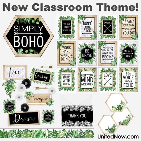 Boho Classroom Theme, Preschool Classroom Setup, Neutral Classroom Decor, Science Printables, Natural Learning, Boho Classroom, Carson Dellosa, Plan Book, School Room