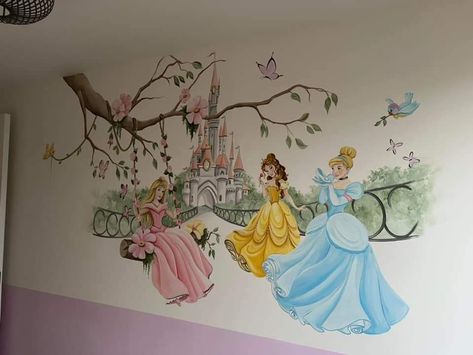 Princess Mural, Tema Disney, Baby Room Inspiration, Princess Room, Baby Rooms, Girl’s Room, Disney Decor, Awesome Bedrooms, Mural Art