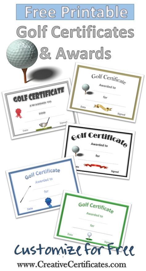 Free printable golf awards and certificates that can be customized with your own text. Check available dates for your next event at Balcones Country Club! 512-258-1621 #Golf #fundraisers #tournament Golf Awards, Golf Fundraiser, Outing Ideas, Dubai Golf, Golf Ball Crafts, Golf Diy, Masters Golf, Golf Event, Golf Outing