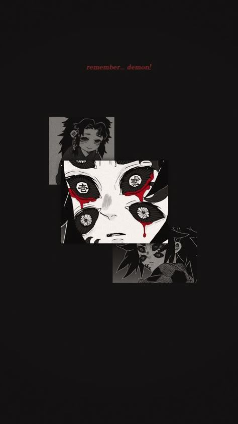 Kokushibou's (Michikatsu) Wallpaper from the manga "Kimetsu no Yaiba" Black, White and Red Template Red Template, Dragon Wallpaper Iphone, One Piece Wallpaper Iphone, Anime Tshirt, Cool Anime Backgrounds, Cover Photo Quotes, Demon Art, Dark Wallpaper Iphone, Phone Wallpaper Design