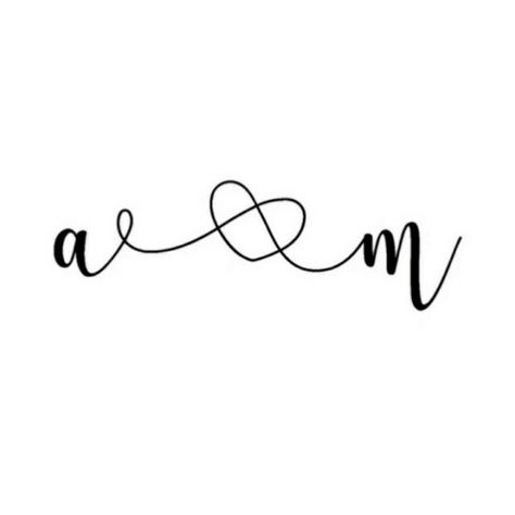 A And M Tattoo Letter, A M Tattoo Letter, Aj Tattoo Design, Typographie Logo, Baby Tattoo Designs, M Tattoos, Small Quote Tattoos, Initials Logo Design, Initial Tattoo