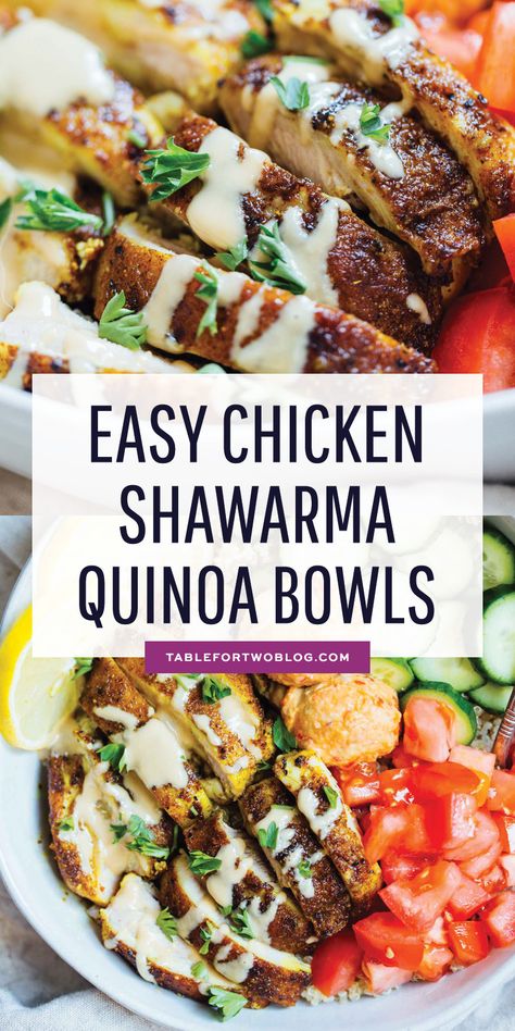 Shawarma Recipe Chicken, Chicken Schwarma Recipe, Schwarma Recipe, Chicken Schwarma, Chicken Shawarma Recipe, Quinoa Bowls, Shawarma Recipe, Quinoa Bowl, Chicken Shawarma