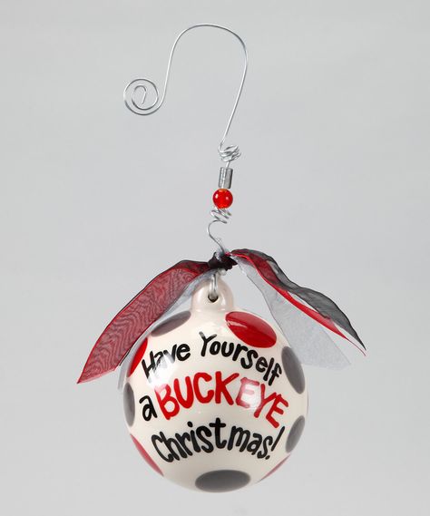 Ohio State Christmas, Ohio State Diy, Ohio State Ornaments, Ohio State Wreath, Ohio State Decor, Ohio State Crafts, Buckeye Crafts, Buckeye Football, Buckeye Balls