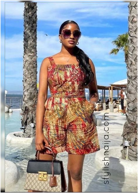 Amazing Ankara Shorts/ Knickers Styles You Can Rock. - Stylish Naija Ankara Playsuit Styles, Jumpsuit Styles For Ladies, Ankara Playsuit, Ankara Romper, Ankara Shorts, Jumpsuit Styles, Styles For Summer, African Print Pants, Playsuits Outfit