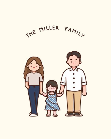 custom family portrait, custom illustration, anniversary gift, custom portrait, custom illustration, Cute Family Drawing, 가족 일러스트, Family Portrait Illustration, Custom Family Illustration, Illustration Concept Art, Family Drawing, Family Cartoon, Custom Family Portrait, Pola Sulam