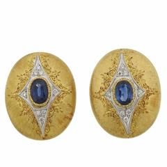 Buccellati Jewelry, Sapphire Diamond Earrings, Round Cut Diamond Earrings, Sapphire And Diamond Earrings, Diamond Earrings Studs Round, Kay Jewelry, Buying Gold, Fine Gold Jewelry, Jewelry Website