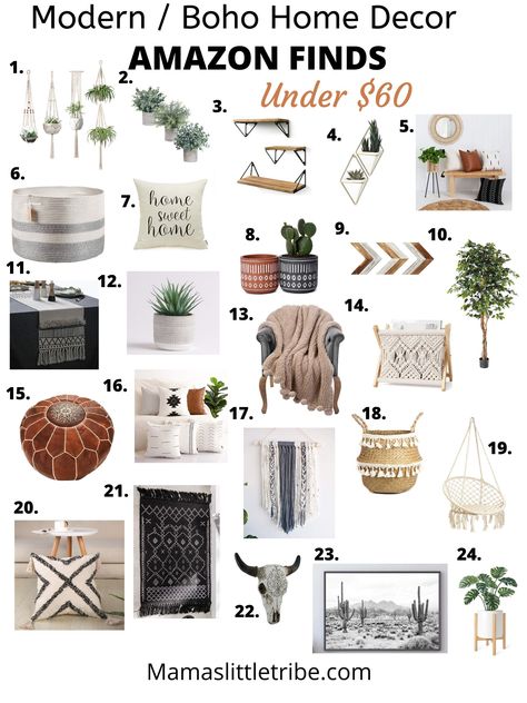 Looking for affordable Farmhouse, Modern or boho home decor I've got you covered with my amazon favorites everything under $60 . . #homedecor #homeinspiration #bohostyle #farmhouse #farmhousedecor #under60 #under50 #liketoknowit.home #liketoknowit #ltkithome #amazonfavorites #amazonhome #modernhomedecor Modern Boho Home, Affordable Farmhouse, Modern Boho Home Decor, Home Decor Finds, Hiasan Bilik Tidur, Boho Style Bedroom, Farmhouse Modern, Boho Living Room Decor, Amazon Favorites