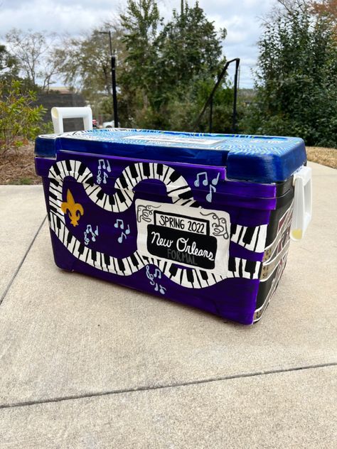 Frat Formal Coolers, Nola Cooler, Formal Coolers, Frat Formal, Painted Coolers, Formal Cooler Ideas, Formal Cooler, Fraternity Coolers, Busch Light