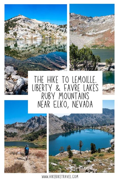 The hike to Lemoille, Liberty & Favre Lakes in Ruby Mountains, near Elko, Nevada Elko Nevada, Day Hike, Hiking Backpack, Hidden Gems, Us Travel, Backpacking, Nevada, The Beauty, Around The Worlds