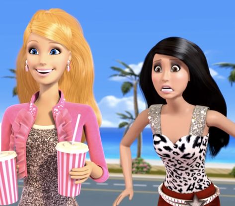 Life In The Dreamhouse Barbie, Barbie And Raquelle, Dreamhouse Barbie, Barbie Life In The Dreamhouse, Life In The Dreamhouse, Barbie Jokes, Barbie Funny, Duo Costumes, Funny Emoji Faces