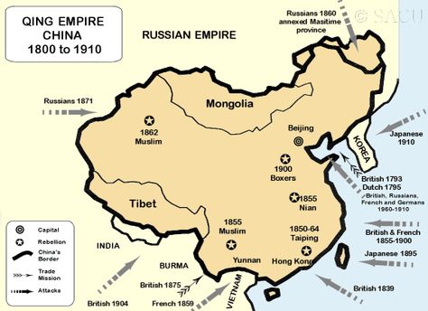 Manchus or Qing Dynasty part 1 qing-dynasty-map Mandate Of Heaven, Chinese Dynasties, China Map, Imaginary Maps, News Report, Taiping, History Timeline, Asian History, British Government