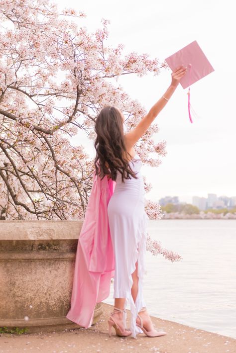 @scottkruitbosch pink grad gown, graduation photoshoot, grad poses, grad pose ideas, graduation inspiration, pink grad cap, graduation poses, Washington DC, cherry blossom photoshoot, graduation ideas, amazon grad gown, graduation 2023, graduation dress, white grad dress, grad outfit, Washington DC photoshoot, photoshoot ideas, college graduation, grad pictures, grad cap pose, senior photography, white ruffle dress, grad midi dress Photoshoot Graduation Ideas, Washington Dc Photoshoot, Pink Grad Cap, Cherry Blossom Photoshoot, Dc Photoshoot, White Grad Dress, Blossom Photoshoot, Cap And Gown Senior Pictures, Dress Grad