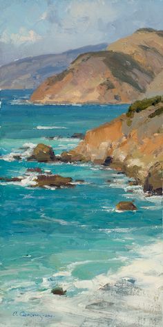 Clyde Aspevig, Big Sur, The Ocean, Oil Painting, Canvas, Water