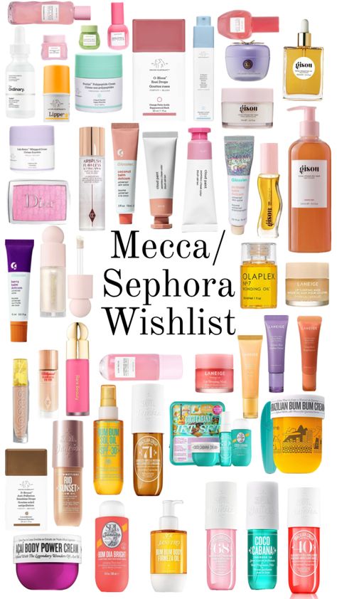 Sephora Gift Ideas, Mecca Makeup, Best Sephora Products, Sephora Wishlist, Mecca Beauty, Makeup Beauty Room, Makeup Sephora, Travel Skincare, Sephora Favorites