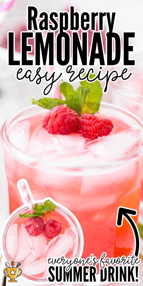 Drink Shots, Raspberry Lemonade Recipe, Raspberry Drink, Unsweetened Iced Tea, Strawberry Protein, Fluff Desserts, Drink Recipes Nonalcoholic, Raspberry Recipes, Lemonade Drinks