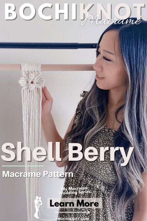 Macrame Shell, Double Half Hitch Knot, Hitch Knot, Macrame Wedding Backdrop, Half Hitch Knot, Knot Pattern, Macrame Tutorials, Macrame Backdrop, Macrame Wedding