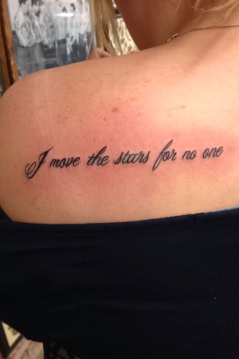 New Labyrinth tattoo. "I move the stars for no one" David Bowie Labyrinth Tattoo Taylor Swift, I Move The Stars For No One Tattoo, The Labrynth Tattoos, Bowie Lyrics Tattoo, David Bowie Tattoo Labyrinth, Labyrinth Tattoo Quotes, Labyrinth Quotes Tattoo, Labyrinth Tattoo, Mary Tattoo