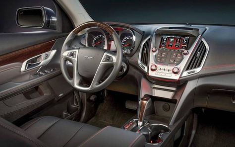 Have you checked out the Denali's luxury package yet? #GMC #newcar Gmc Terrain Interior, Gmc Terrain Denali, Terrain Denali, Red Mustang, Large Suv, Gmc Terrain, Gmc Canyon, Work Truck, Fuel Efficient