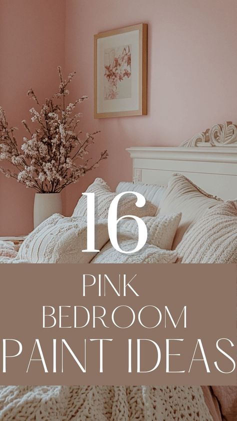 pink bedroom paint ideas Pink Bedroom Paint Ideas, Pink Bedroom Paint, Adult Pink Bedroom, Paint Colors For Bedroom, Colors For Bedroom, Dusty Pink Bedroom, Bedroom Paint Ideas, Pink Bedroom Walls, Pink Paint Colors